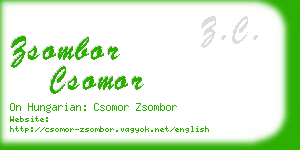 zsombor csomor business card